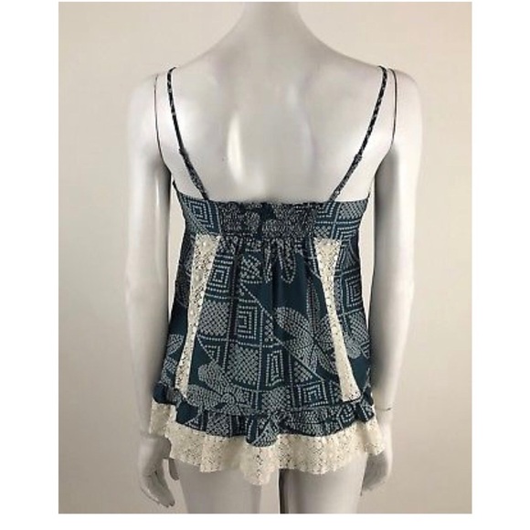 BCBGMaxAzria XXS Green Lace Trim Tank Top - Picture 4 of 5